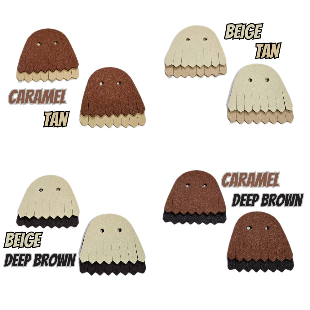 Leather Fringe Kilties - Beige - Deep Brown - Tan - Caramel -